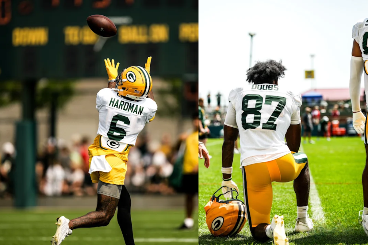 O training camp do Green Bay Packers tem chamado atenção pelas atuações consistentes e explosivas de dois wide receivers: Romeo Doubs e Mecole Hardman.
